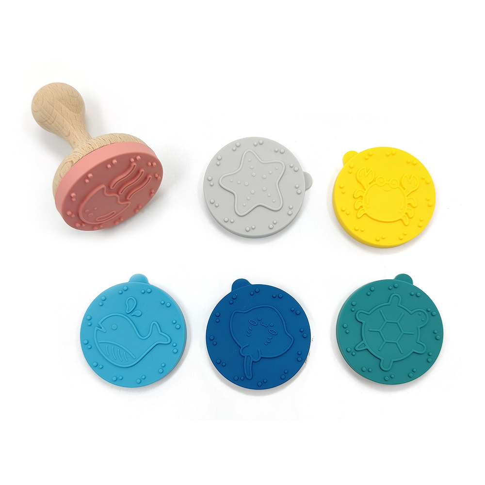 Child-Friendly Silicone & Beech Wood Stamp Set - Bulk Purchase