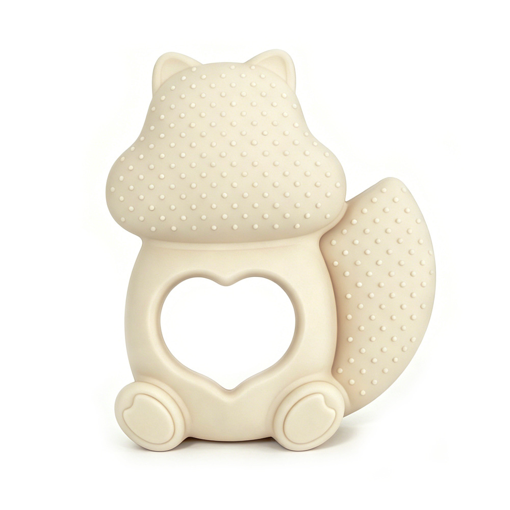 Squirrel Shaped Baby Teether, Food Grade Silicone Teething Toy for Infant Gum Relief