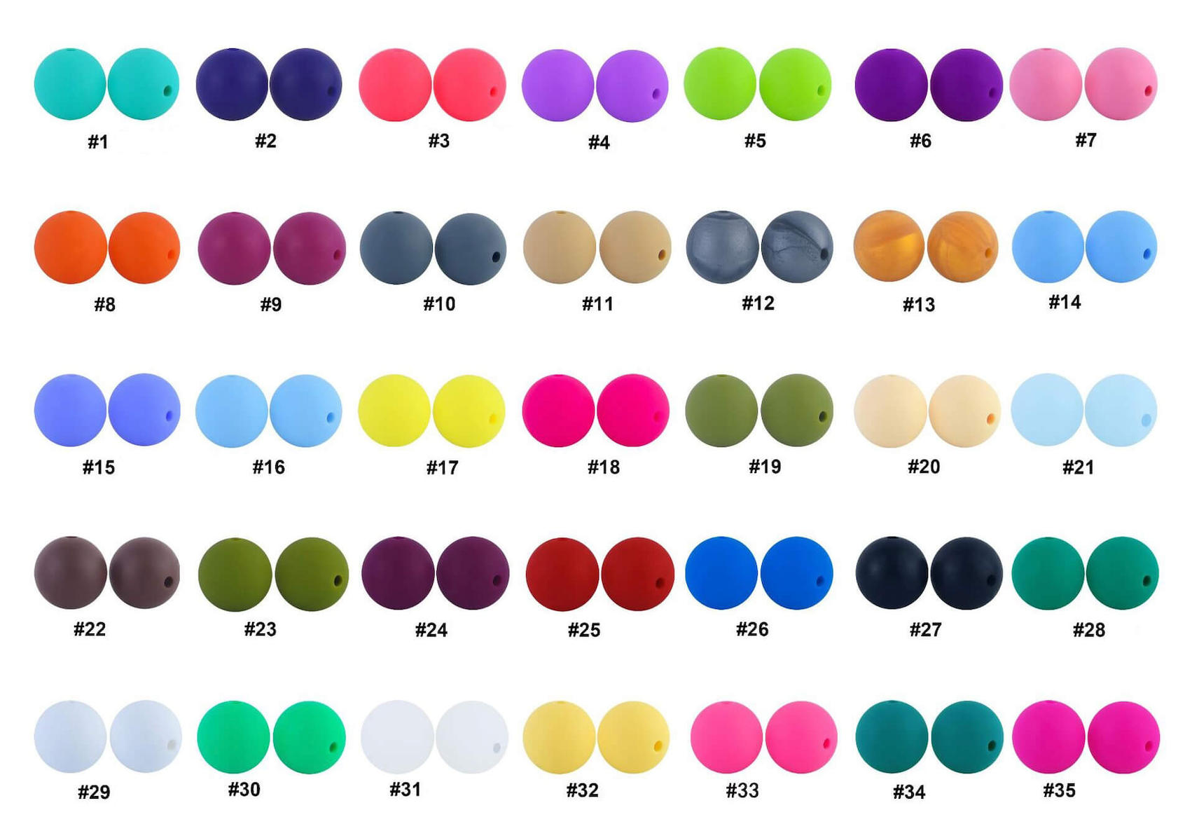 9mm, 12mm, 15mm, 20mm FDA/LFGB Food Grade Round Silicone Beads
